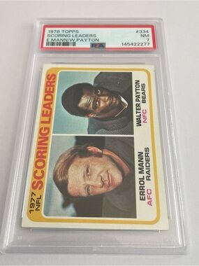 1978 TOPPS E.MANN/W.PAYTON #334 SCORING LEADERS PSA 7